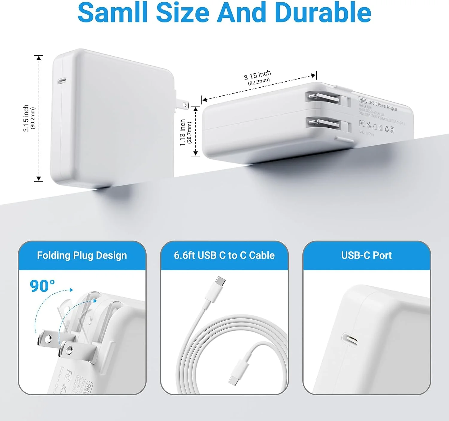 شارژر مک بوک ایر - شارژر 96 واتی USB C، شارژر سریع برای مک بوک پرو M1 M2 M3 M4، آیپد پرو، تلفن هوشمند و همه دستگاه های USBC، به همراه یک کیف نگهداری اضافی برای سفر/مدرسه/سفر کاری شارژر مک بوک ایر - شارژر 96 واتی USB C، شارژر سریع برای مک بوک پرو M1 M2 M3 M4، آیپد پرو، تلفن هوشمند و همه دستگاه های USBC، به همراه یک کیف نگهداری اضافی برای سفر/مدرسه/سفر کاری