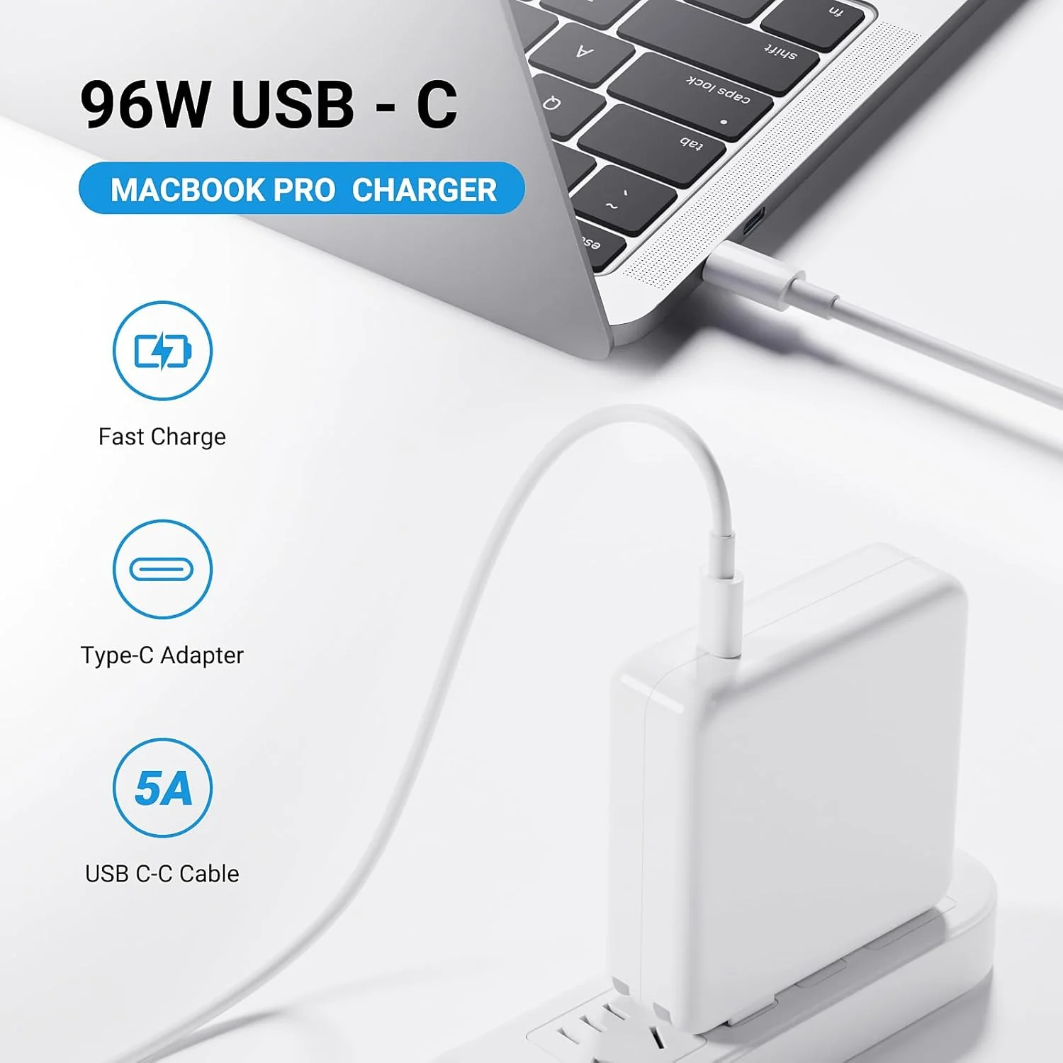 شارژر مک بوک ایر - شارژر 96 واتی USB C، شارژر سریع برای مک بوک پرو M1 M2 M3 M4، آیپد پرو، تلفن هوشمند و همه دستگاه های USBC، به همراه یک کیف نگهداری اضافی برای سفر/مدرسه/سفر کاری شارژر مک بوک ایر - شارژر 96 واتی USB C، شارژر سریع برای مک بوک پرو M1 M2 M3 M4، آیپد پرو، تلفن هوشمند و همه دستگاه های USBC، به همراه یک کیف نگهداری اضافی برای سفر/مدرسه/سفر کاری