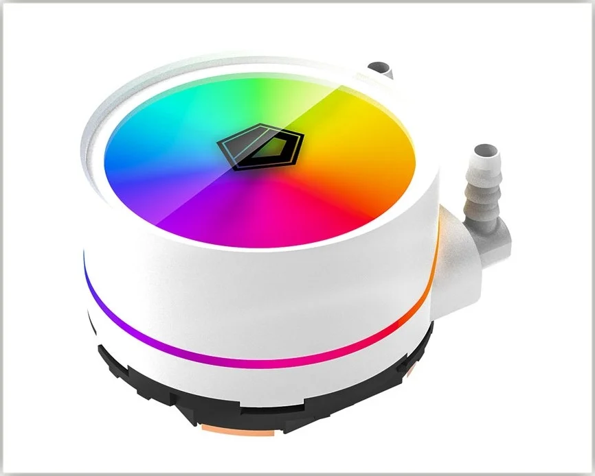 خنک کننده آبی پردازنده ID-Cooling IceFlow 240 ARGB Snow CLR-0094، توان 250 وات، طول لوله 400 میلی متر، 4 پین PWM / 5 ولت 3 پین ARGB، سرعت فن 900 تا 2000 دور در دقیقه، مدل CLR-0094