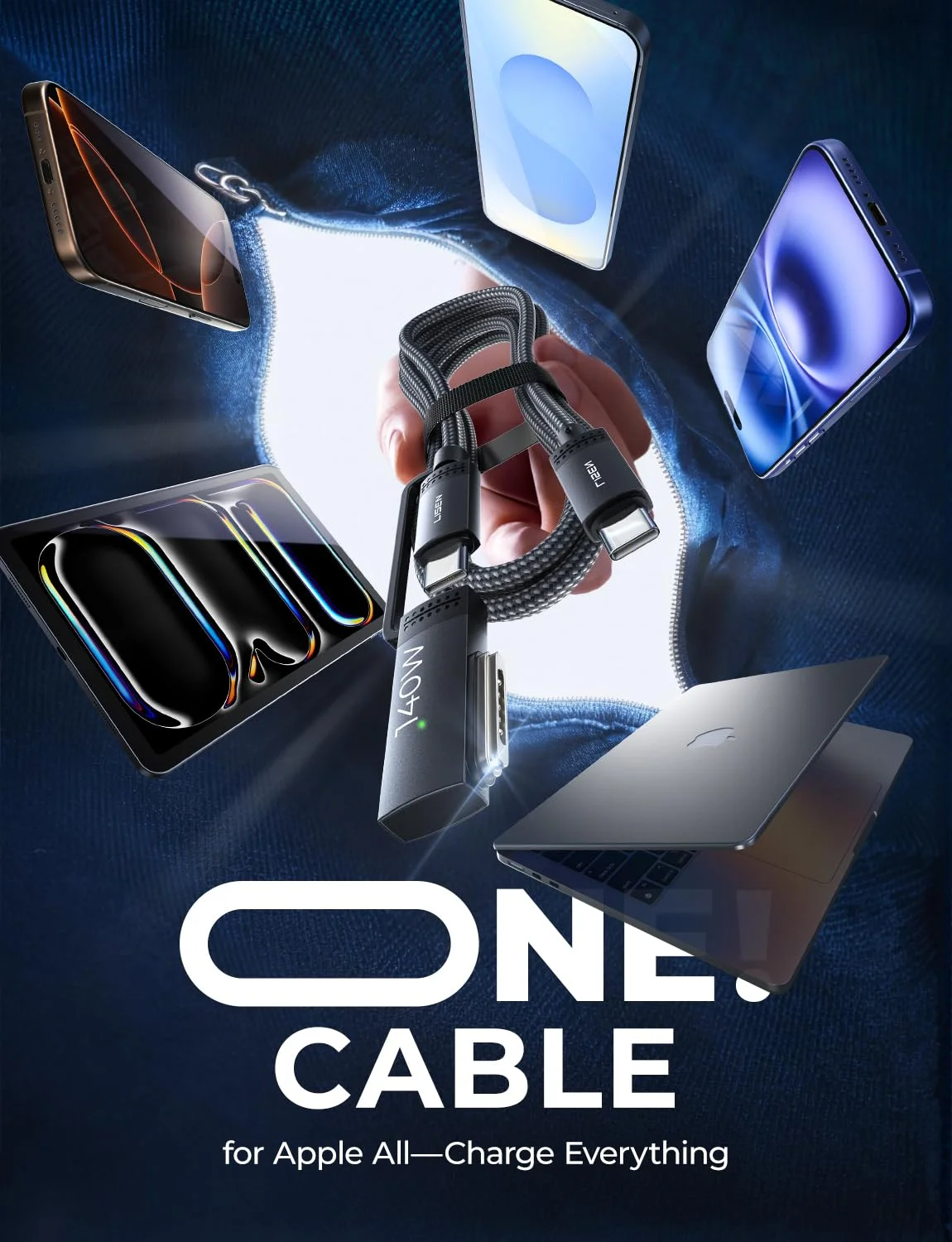 LISEN 140W USB-C to Magnetic 3 Cable (6.6FT, Midnight), 480Mbps Data Transfer MacBook Air Charger Gen 3 Cord, MacBook Charger Magnetic Safe 3 Fit for Macboo k Air 15" 13" M3/Pro 14" 16" 2024 LISEN 140W USB-C to Magnetic 3 Cable (6.6FT, Midnight), 480Mbps Data Transfer MacBook Air Charger Gen 3 Cord, MacBook Charger Magnetic Safe 3 Fit for Macboo k Air 15" 13" M3/Pro 14" 16" 2024