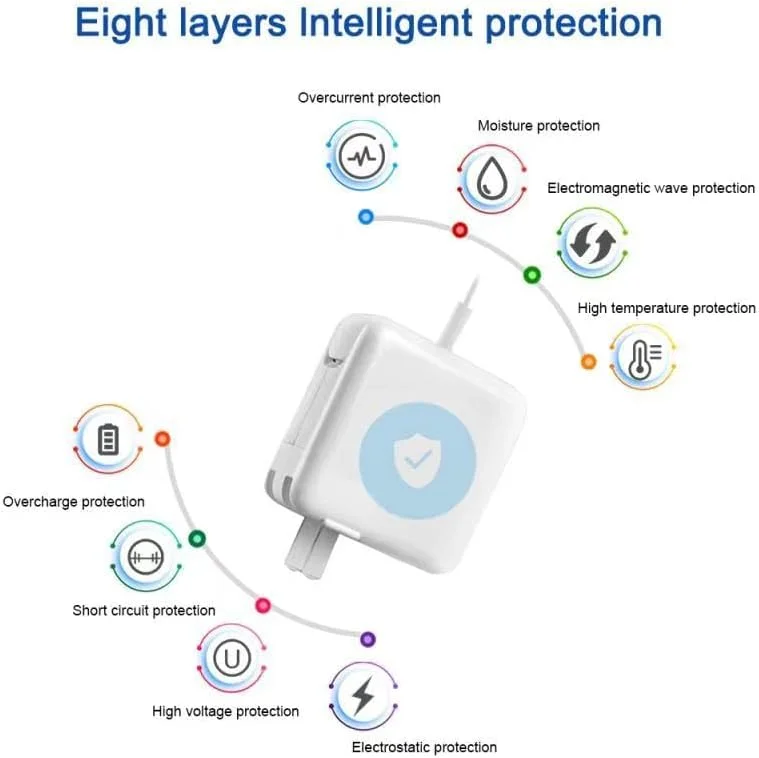 شارژر جایگزین برای مک بوک پرو، آداپتور برق 85 واتی با سر T برای لپ تاپ مک بوک پرو (بین سال های 2012-2017، بعد از 2017 قابل استفاده نیست)
