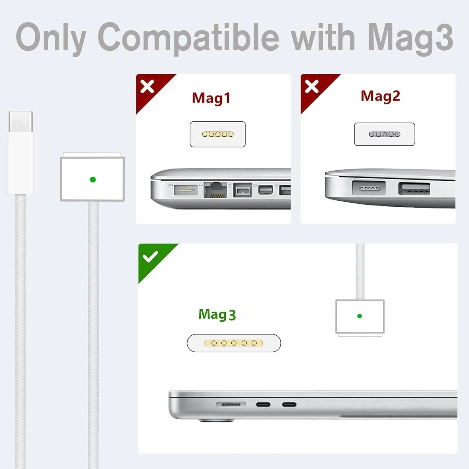 شارژر برای مک بوک پرو ۱۴ و ۱۶ اینچ و مک بوک ایر ۱۳ و ۱۵ اینچ M4 M3 M2 M1 مدل های ۲۰۲۵ ۲۰۲۴ ۲۰۲۳ ۲۰۲۲ ۲۰۲۱، آداپتور برق ۷۰ وات با کیفیت مشابه اصلی به همراه کابل USBC به Mag 3 به طول ۲ متر شارژر برای مک بوک پرو ۱۴ و ۱۶ اینچ و مک بوک ایر ۱۳ و ۱۵ اینچ M4 M3 M2 M1 مدل های ۲۰۲۵ ۲۰۲۴ ۲۰۲۳ ۲۰۲۲ ۲۰۲۱، آداپتور برق ۷۰ وات با کیفیت مشابه اصلی به همراه کابل USBC به Mag 3 به طول ۲ متر