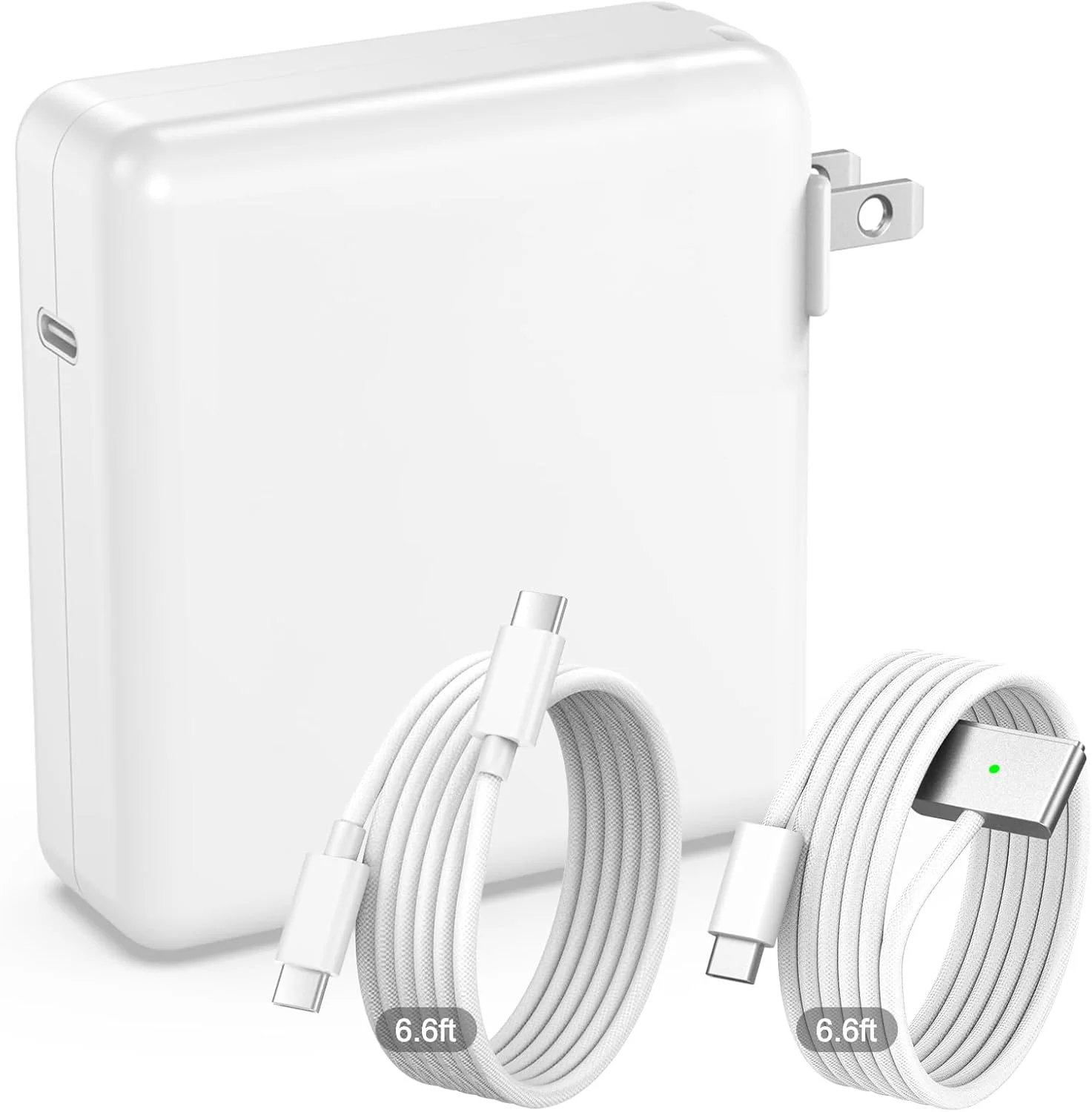 شارژر 140 واتی برای مک بوک پرو 14 و 16 اینچی و مک بوک ایر 13 و 15 اینچی 2021-2025 M1 M2 M3 M4، آداپتور برق 140 واتی GaN، کابل 2 متری USB C به مگنتیک 3 و کابل 2 متری USB C به C شارژر 140 واتی برای مک بوک پرو 14 و 16 اینچی و مک بوک ایر 13 و 15 اینچی 2021-2025 M1 M2 M3 M4، آداپتور برق 140 واتی GaN، کابل 2 متری USB C به مگنتیک 3 و کابل 2 متری USB C به C