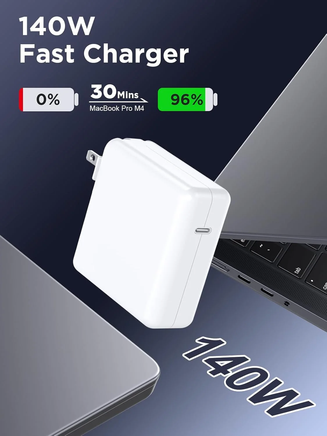 شارژر 140 واتی برای مک بوک پرو 14 و 16 اینچی و مک بوک ایر 13 و 15 اینچی 2021-2025 M1 M2 M3 M4، آداپتور برق 140 واتی GaN، کابل 2 متری USB C به مگنتیک 3 و کابل 2 متری USB C به C شارژر 140 واتی برای مک بوک پرو 14 و 16 اینچی و مک بوک ایر 13 و 15 اینچی 2021-2025 M1 M2 M3 M4، آداپتور برق 140 واتی GaN، کابل 2 متری USB C به مگنتیک 3 و کابل 2 متری USB C به C