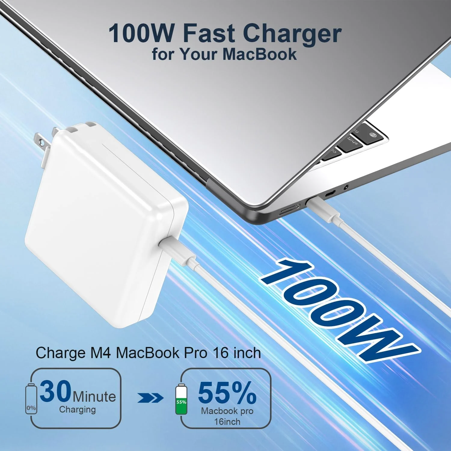 شارژر 100 واتی برای مکبوک پرو 14 و 16 اینچی و مکبوک ایر 13 و 15 اینچی 2025 2024 2023 2022 2021 M4 M3 M2 M1، آداپتور برق 100 واتی GaN، کابل 2 متری USB C به 3 مغناطیسی، کابل 2.5 متری USB C به C شارژر 100 واتی برای مکبوک پرو 14 و 16 اینچی و مکبوک ایر 13 و 15 اینچی 2025 2024 2023 2022 2021 M4 M3 M2 M1، آداپتور برق 100 واتی GaN، کابل 2 متری USB C به 3 مغناطیسی، کابل 2.5 متری USB C به C