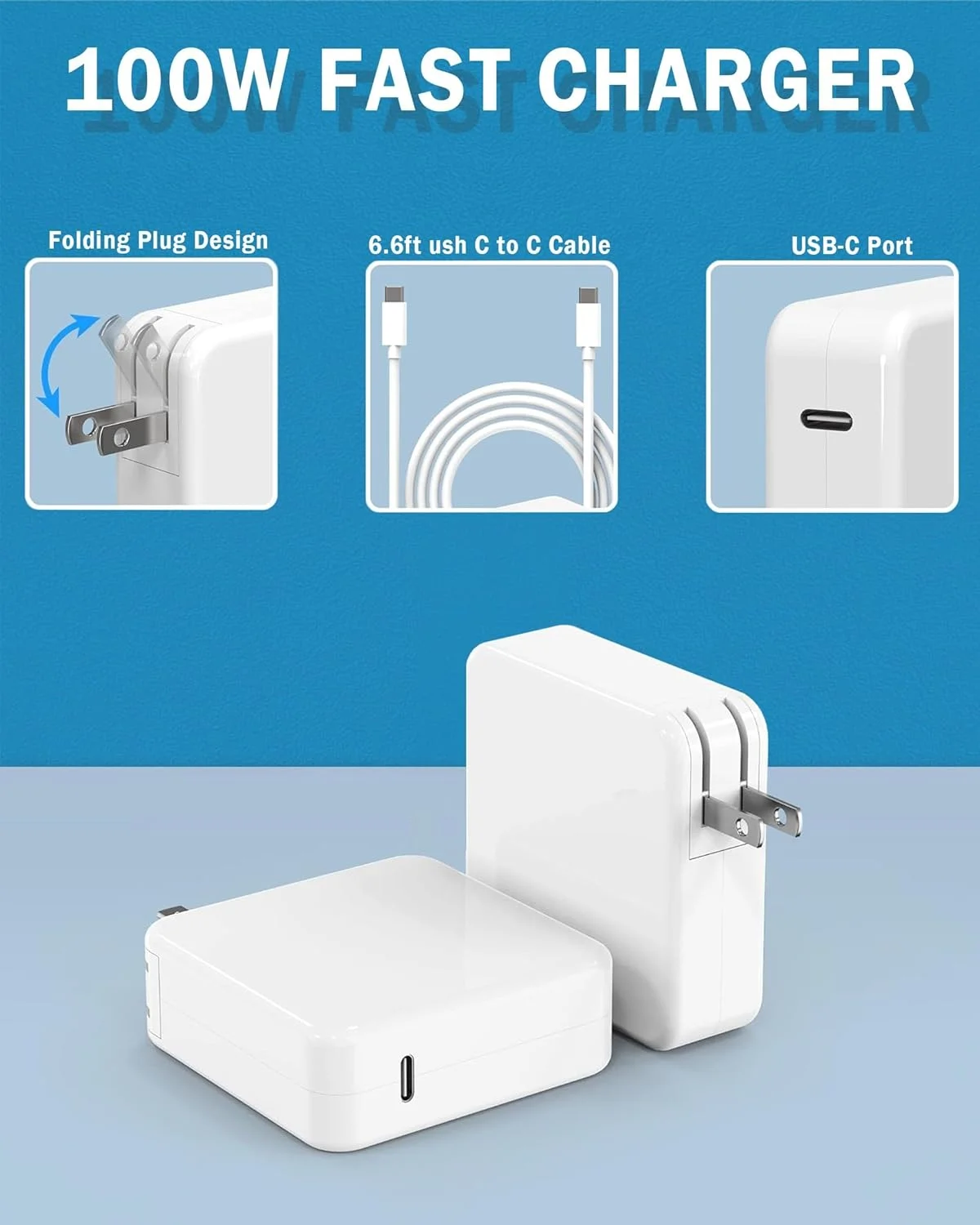 شارژر مک بوک، شارژر ۱۰۰ واتی USB C جایگزین برای مک بوک پرو ۱۶، ۱۵، ۱۴، ۱۳ اینچی، مک بوک ایر ۱۳ اینچی، آیپد پرو ۲۰۲۳/۲۰۲۲/۲۰۲۱/۲۰۲۰/۲۰۱۹/۲۰۱۸ همه دستگاه های USB C، آداپتور برق کابل Type C به C شارژر مک بوک، شارژر ۱۰۰ واتی USB C جایگزین برای مک بوک پرو ۱۶، ۱۵، ۱۴، ۱۳ اینچی، مک بوک ایر ۱۳ اینچی، آیپد پرو ۲۰۲۳/۲۰۲۲/۲۰۲۱/۲۰۲۰/۲۰۱۹/۲۰۱۸ همه دستگاه های USB C، آداپتور برق کابل Type C به C