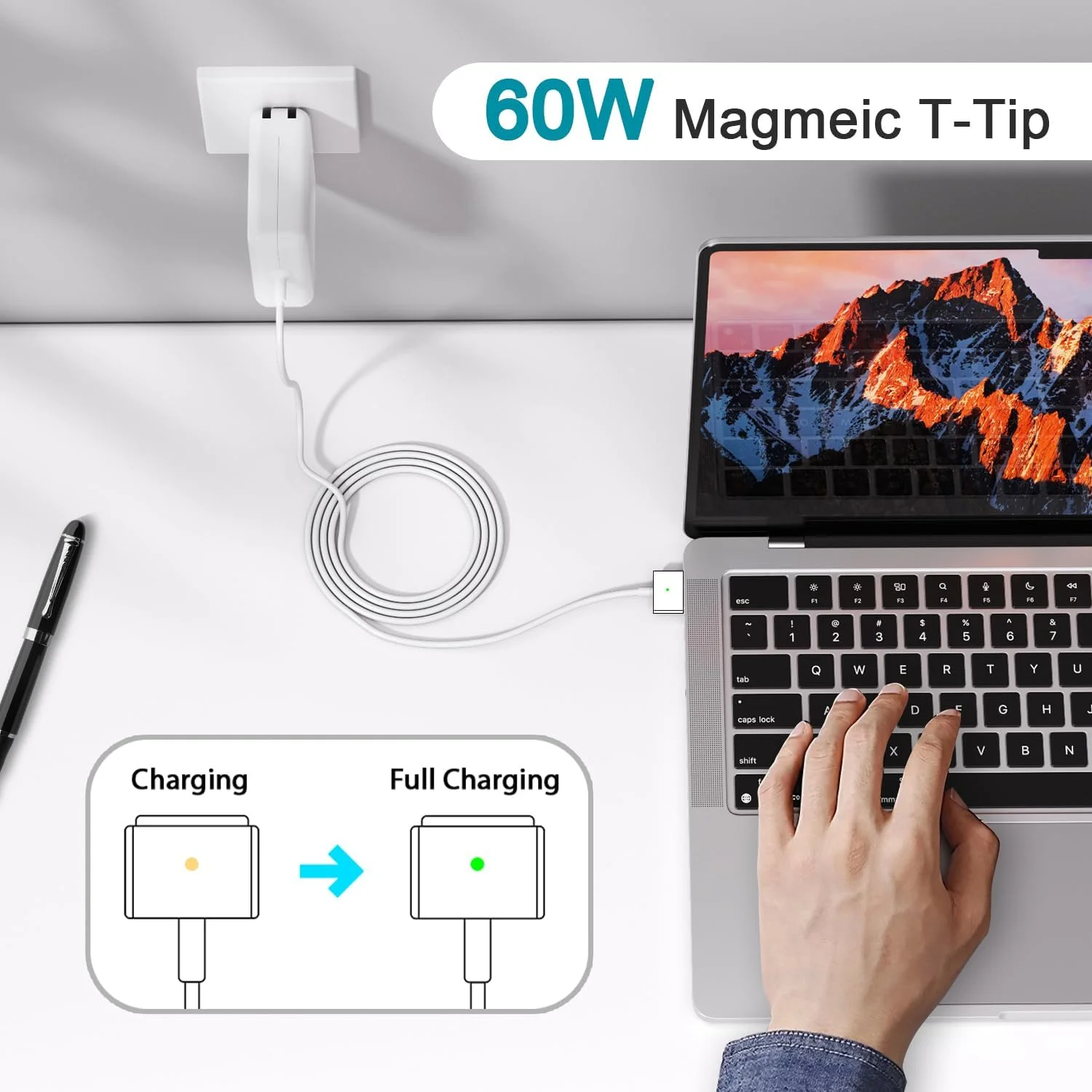 شارژر 60 واتی برای مک بوک پرو، آداپتور برق 60 واتی Magnetic2 T-Tip جایگزین برای مک پرو/ایر 11/13 اینچی (بین سال های 2012-2017) شارژر 60 واتی برای مک بوک پرو، آداپتور برق 60 واتی Magnetic2 T-Tip جایگزین برای مک پرو/ایر 11/13 اینچی (بین سال های 2012-2017)