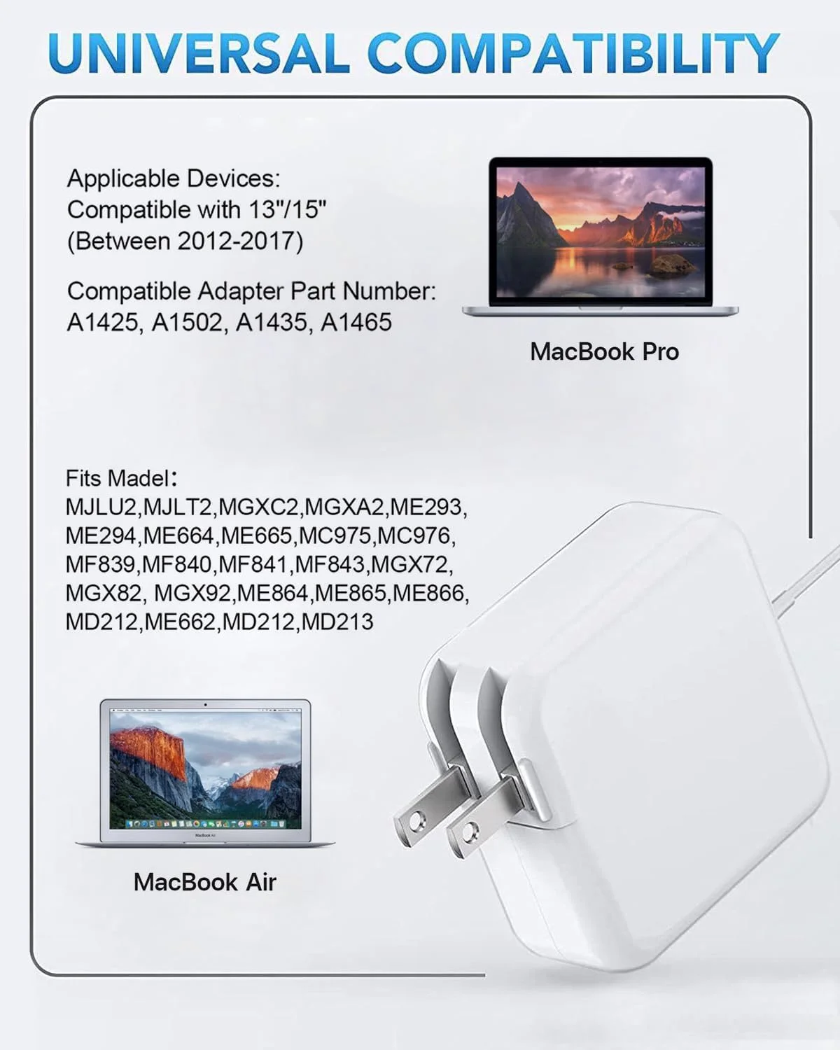 شارژر 85 واتی مک بوک پرو، آداپتور برق Mag 2، سازگار با مک بوک پرو 13 اینچی - 15 اینچی رتینا (مدل های بین 2012-2018) شارژر 85 واتی مک بوک پرو، آداپتور برق Mag 2، سازگار با مک بوک پرو 13 اینچی - 15 اینچی رتینا (مدل های بین 2012-2018)