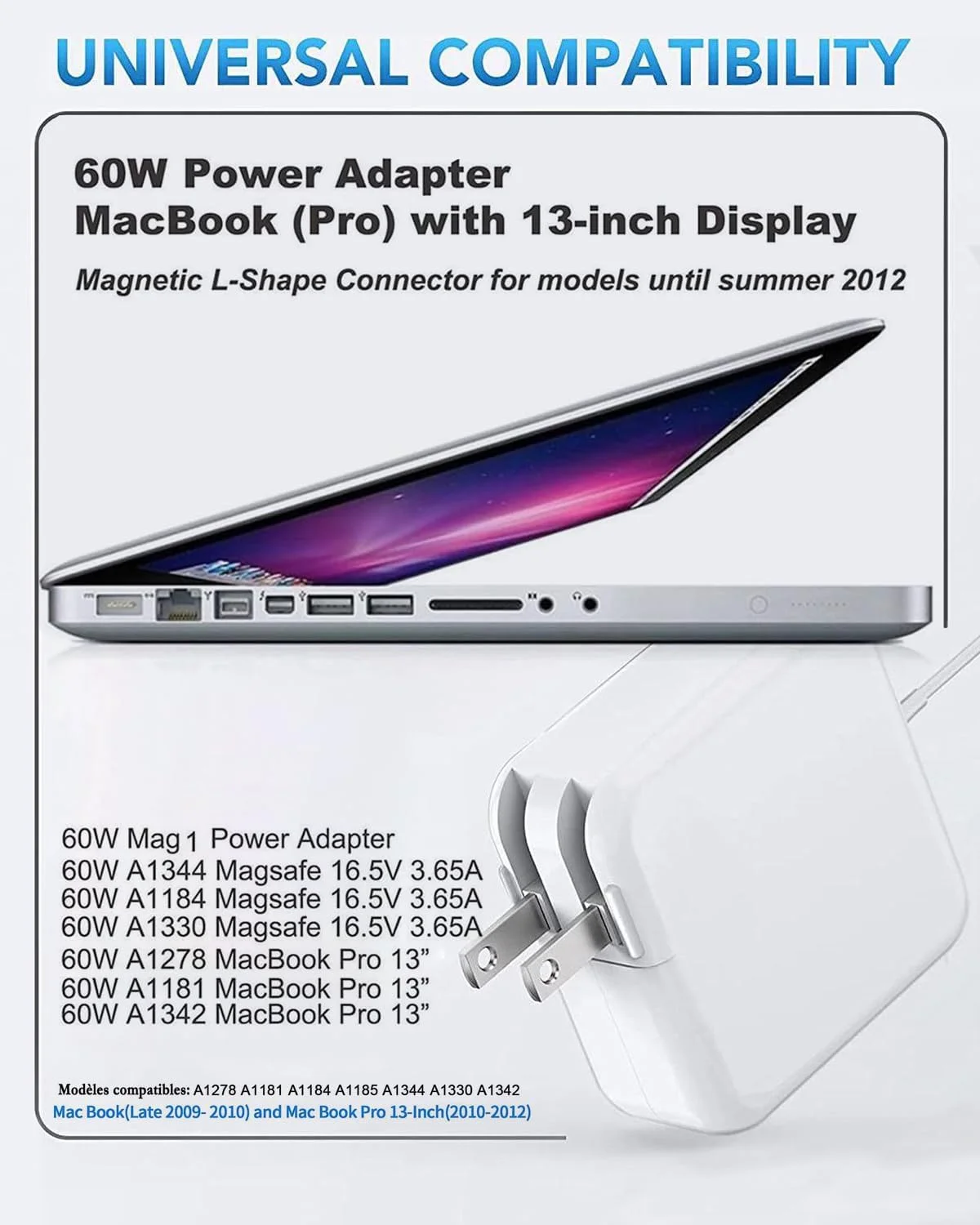 شارژر 60 واتی مک بوک پرو، آداپتور برق Mag 1، سازگار با مدل های 13 اینچی (قبل از اواسط سال 2012) شارژر 60 واتی مک بوک پرو، آداپتور برق Mag 1، سازگار با مدل های 13 اینچی (قبل از اواسط سال 2012)