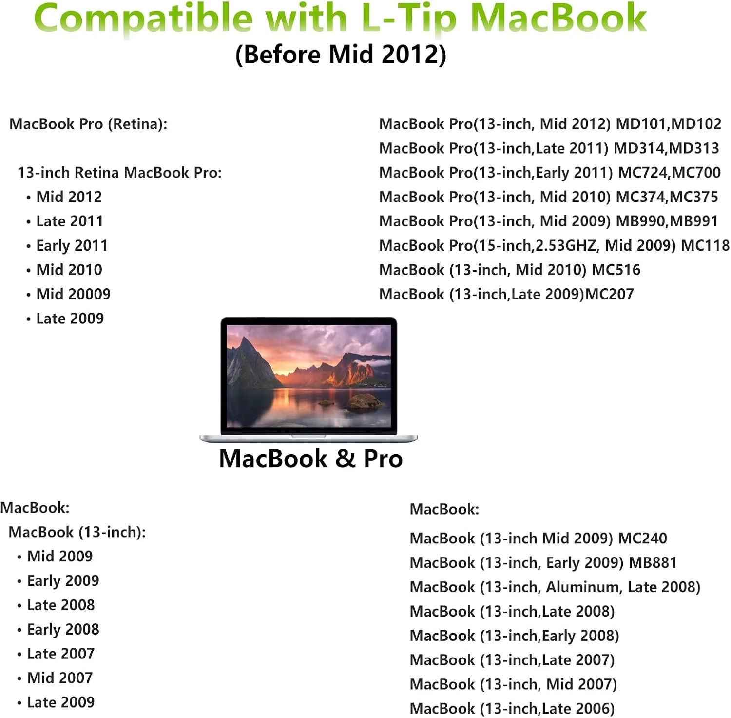 آداپتور برق 60 واتی L-Tip Mag 1 سازگار با مک بوک پرو 13 اینچی (مدل های قبل از اواسط 2012) آداپتور برق 60 واتی L-Tip Mag 1 سازگار با مک بوک پرو 13 اینچی (مدل های قبل از اواسط 2012)