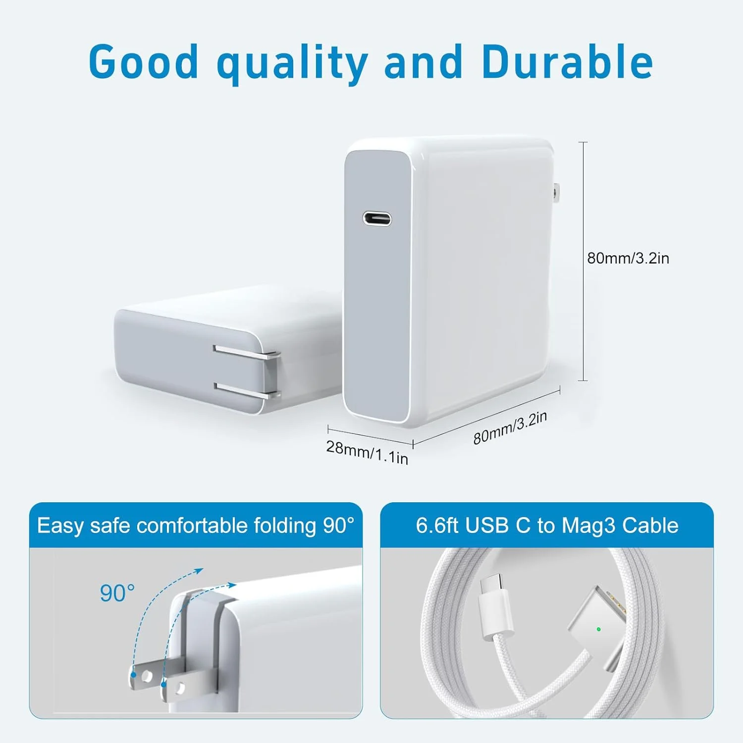 شارژر 96 واتی برای مک بوک پرو 16 و 14 اینچی، مک بوک ایر 15 و 13 اینچی M4 M3 M2 M1 از سال 2025 2024 2023 2022 2021، آداپتور برق USB-C به Mag 3 با توان 96W/70W، شامل کابل 6.6 فوتی USBC به Mag 3 (کیفیت اصلی) شارژر 96 واتی برای مک بوک پرو 16 و 14 اینچی، مک بوک ایر 15 و 13 اینچی M4 M3 M2 M1 از سال 2025 2024 2023 2022 2021، آداپتور برق USB-C به Mag 3 با توان 96W/70W، شامل کابل 6.6 فوتی USBC به Mag 3 (کیفیت اصلی)