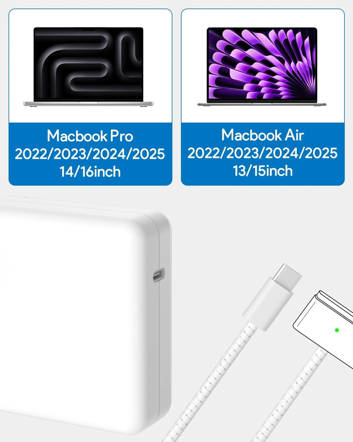 شارژر مک بوک پرو - 96/70 وات USB C به شارژر مغناطیسی 3 برای مک پرو 14-16 اینچ 2021 2023 2024 M1 M2 M3 M4، مک ایر 13-15 اینچ 2022 2023 2024 2025 M2 M3 M4، شامل کابل شارژ 6.6 فوت شارژر مک بوک پرو - 96/70 وات USB C به شارژر مغناطیسی 3 برای مک پرو 14-16 اینچ 2021 2023 2024 M1 M2 M3 M4، مک ایر 13-15 اینچ 2022 2023 2024 2025 M2 M3 M4، شامل کابل شارژ 6.6 فوت