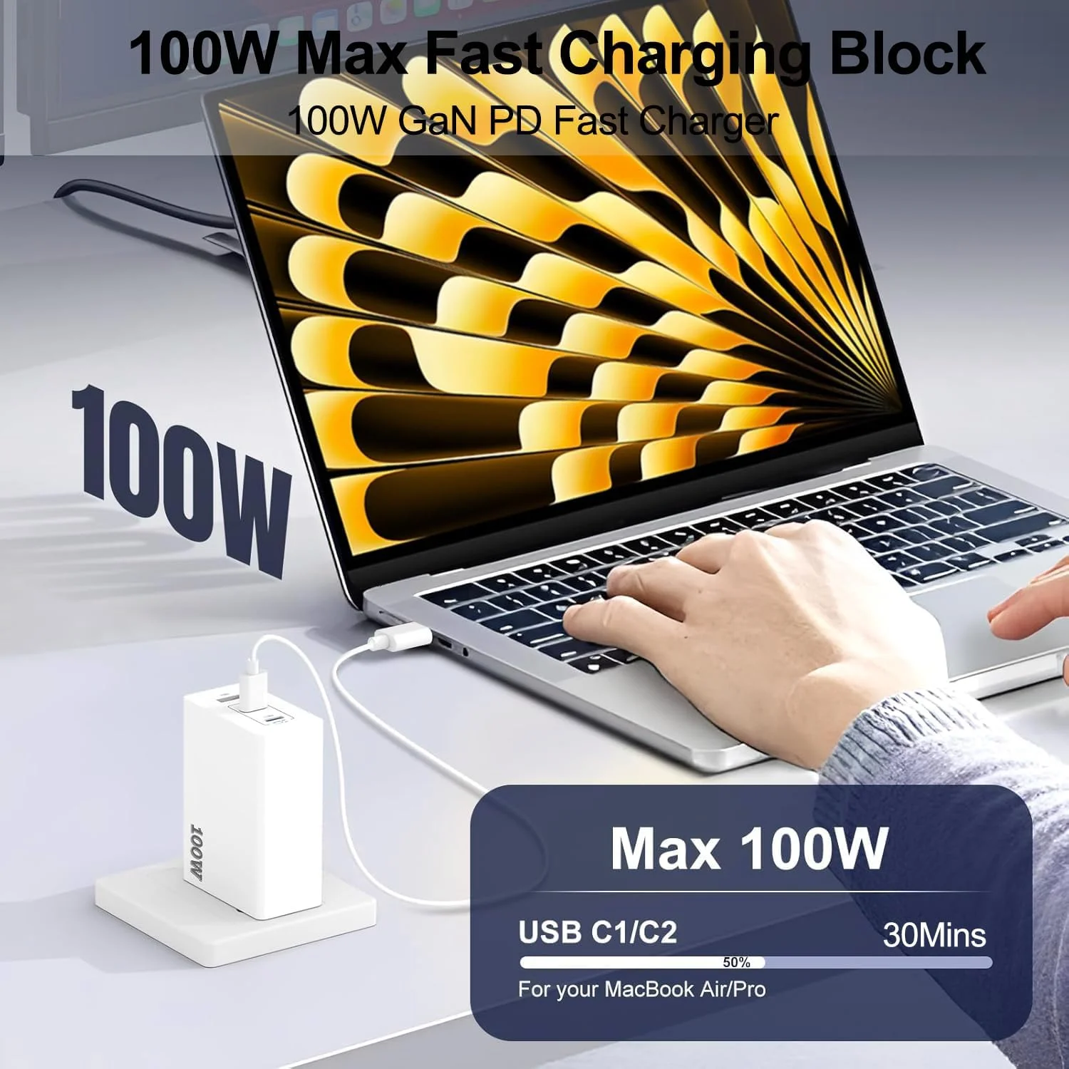 آداپتور شارژر دیواری 100 واتی USB C، بسته 2 عددی، 3 پورت PD&AC GaN سوپر فست USB C، مناسب برای MacBook Pro/MacBook Air، iPhone 17 Pro Max/17 Air/16 Plus/16E/15، iPad Pro/Air/Mini و غیره آداپتور شارژر دیواری 100 واتی USB C، بسته 2 عددی، 3 پورت PD&AC GaN سوپر فست USB C، مناسب برای MacBook Pro/MacBook Air، iPhone 17 Pro Max/17 Air/16 Plus/16E/15، iPad Pro/Air/Mini و غیره