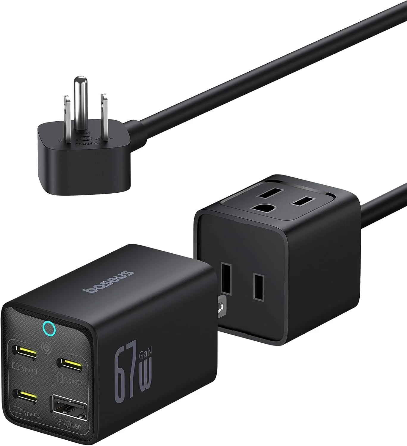 ایستگاه شارژ 67 واتی Baseus، شارژر سریع USB C مسافرتی 5 در 1 با سیم удлинительный تخت 1.5 متری با 2 پریز برق متناوب، شارژر قابل حمل برای MacBook Pro، iPhone، لوازم ضروری سفر دریایی ایستگاه شارژ 67 واتی Baseus، شارژر سریع USB C مسافرتی 5 در 1 با سیم удлинительный تخت 1.5 متری با 2 پریز برق متناوب، شارژر قابل حمل برای MacBook Pro، iPhone، لوازم ضروری سفر دریایی