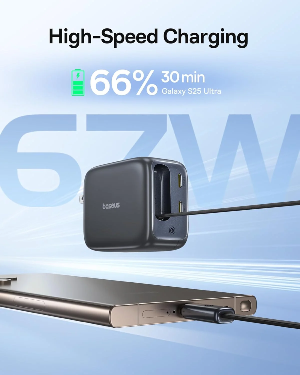 شارژر جمعشونده USB C بیسوس، 67 وات 3 در 1 با قابلیت شارژ سریع و دوشاخه تاشو، Enercore CJ11 PD/PPS برای سری Galaxy S25/iPhone 17/16/15/MacBook Air/Airpods 4 شارژر جمعشونده USB C بیسوس، 67 وات 3 در 1 با قابلیت شارژ سریع و دوشاخه تاشو، Enercore CJ11 PD/PPS برای سری Galaxy S25/iPhone 17/16/15/MacBook Air/Airpods 4