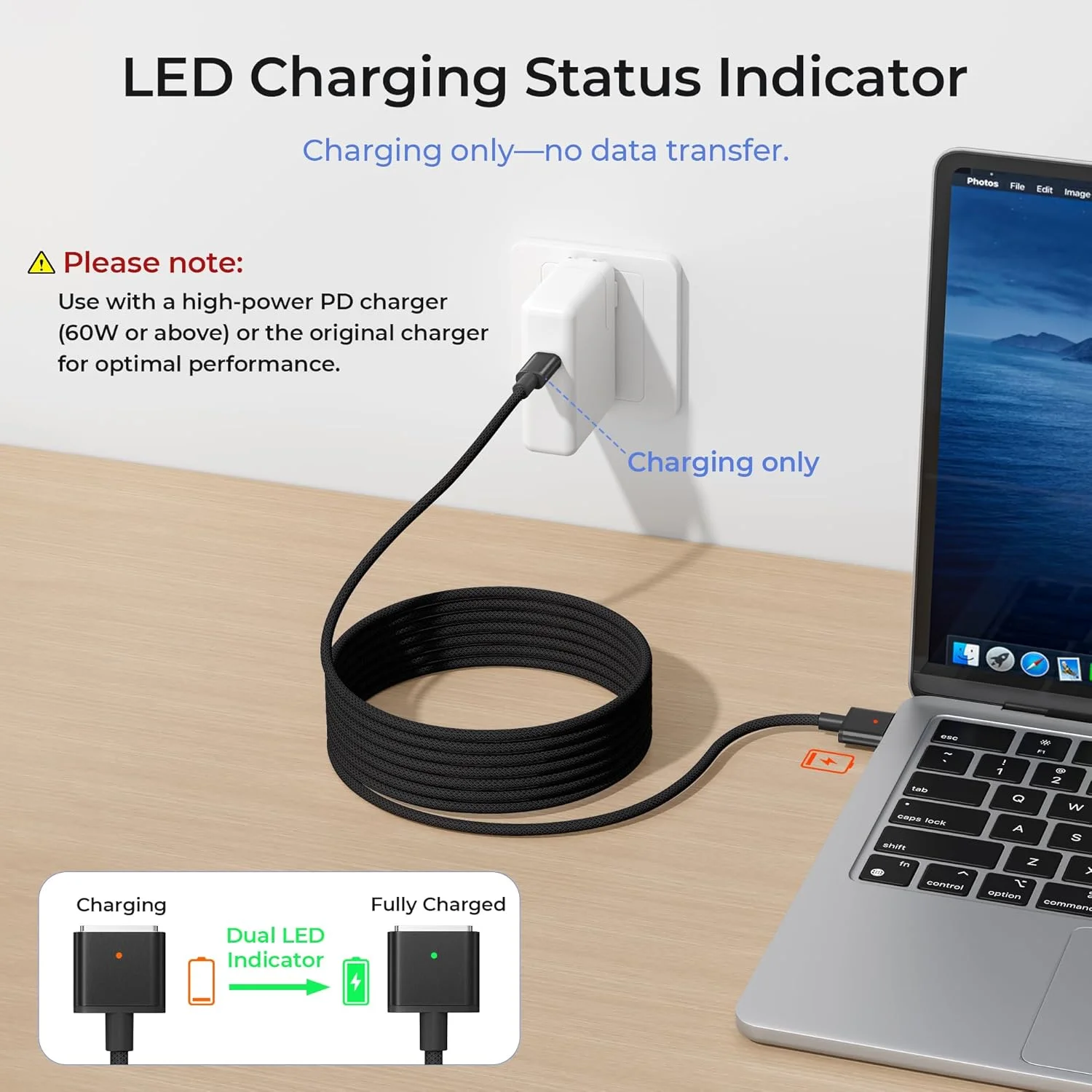 کابل شارژ مغناطیسی Basesailor برای مکبوک ایر M4، طول 3 متر، 140 وات USB C به Mag 3، مناسب برای مکبوک ایر (13 و 15 اینچ 2025، M3 2024، M2 2022 2023)، پرو (16 و 14 اینچ M4 Pro Max، M3 2024، M2 2023، M1)، ایمن کابل شارژ مغناطیسی Basesailor برای مکبوک ایر M4، طول 3 متر، 140 وات USB C به Mag 3، مناسب برای مکبوک ایر (13 و 15 اینچ 2025، M3 2024، M2 2022 2023)، پرو (16 و 14 اینچ M4 Pro Max، M3 2024، M2 2023، M1)، ایمن