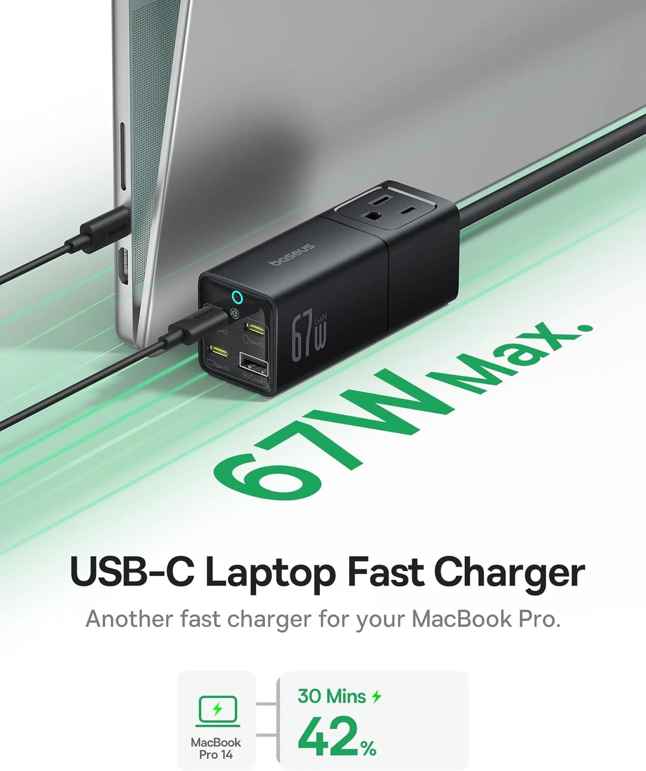 ایستگاه شارژ 67 واتی Baseus، شارژر سریع USB C مسافرتی 5 در 1 با سیم удлинительный تخت 1.5 متری با 2 پریز برق متناوب، شارژر قابل حمل برای MacBook Pro، iPhone، لوازم ضروری سفر دریایی ایستگاه شارژ 67 واتی Baseus، شارژر سریع USB C مسافرتی 5 در 1 با سیم удлинительный تخت 1.5 متری با 2 پریز برق متناوب، شارژر قابل حمل برای MacBook Pro، iPhone، لوازم ضروری سفر دریایی