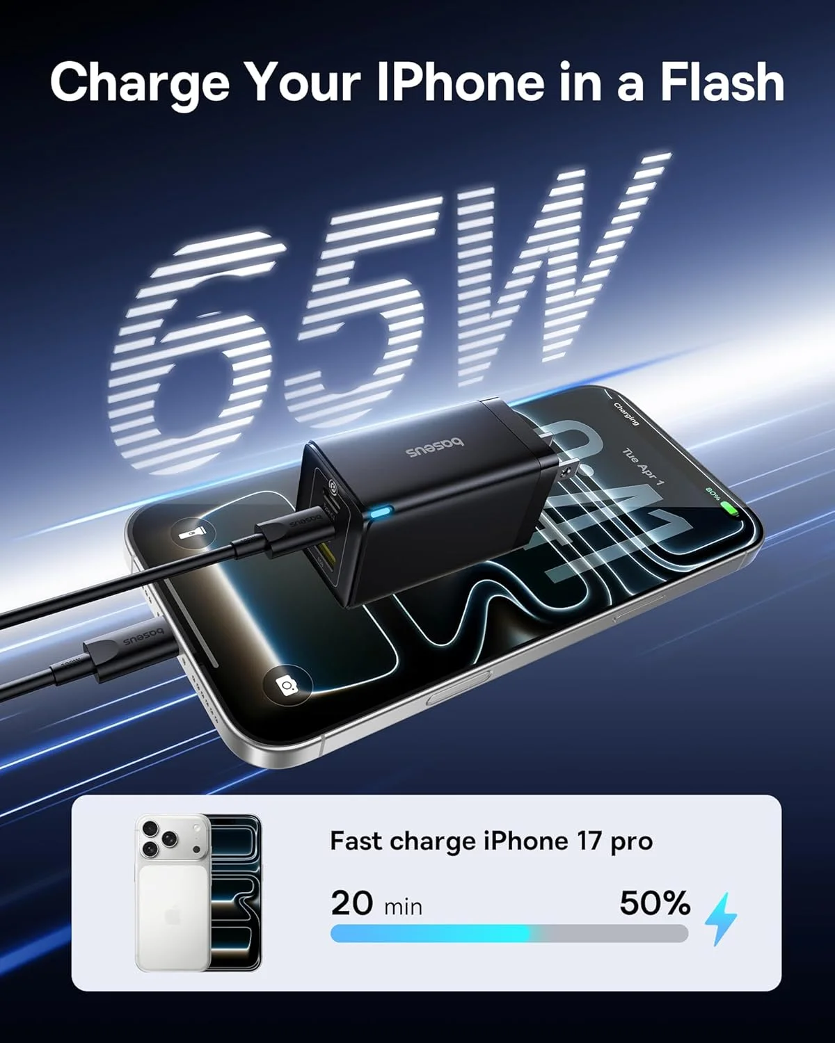 شارژر دیواری دو عددی 65 واتی USB C بیسوس، شارژر سریع و جمع و جور تاشو 3 پورت USB C برای مک بوک، آیپد پرو، گلکسی S24، آیفون 17/16 و سری های دیگر شارژر دیواری دو عددی 65 واتی USB C بیسوس، شارژر سریع و جمع و جور تاشو 3 پورت USB C برای مک بوک، آیپد پرو، گلکسی S24، آیفون 17/16 و سری های دیگر