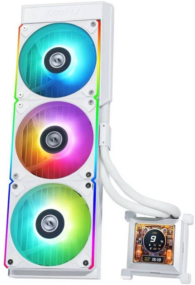 خنک کننده مایع پردازنده Lian-Li HydroShift LCD 360R AIO، رادیاتور 360 میلی متری، نمایشگر 2.88 اینچی IPS، سرعت پمپ 3800 دور در دقیقه، سرعت فن 2400 دور در دقیقه، جریان هوا 79.9 CFM، نوع بلبرینگ FBD، سفید | G89.GHSLCD36RW.00