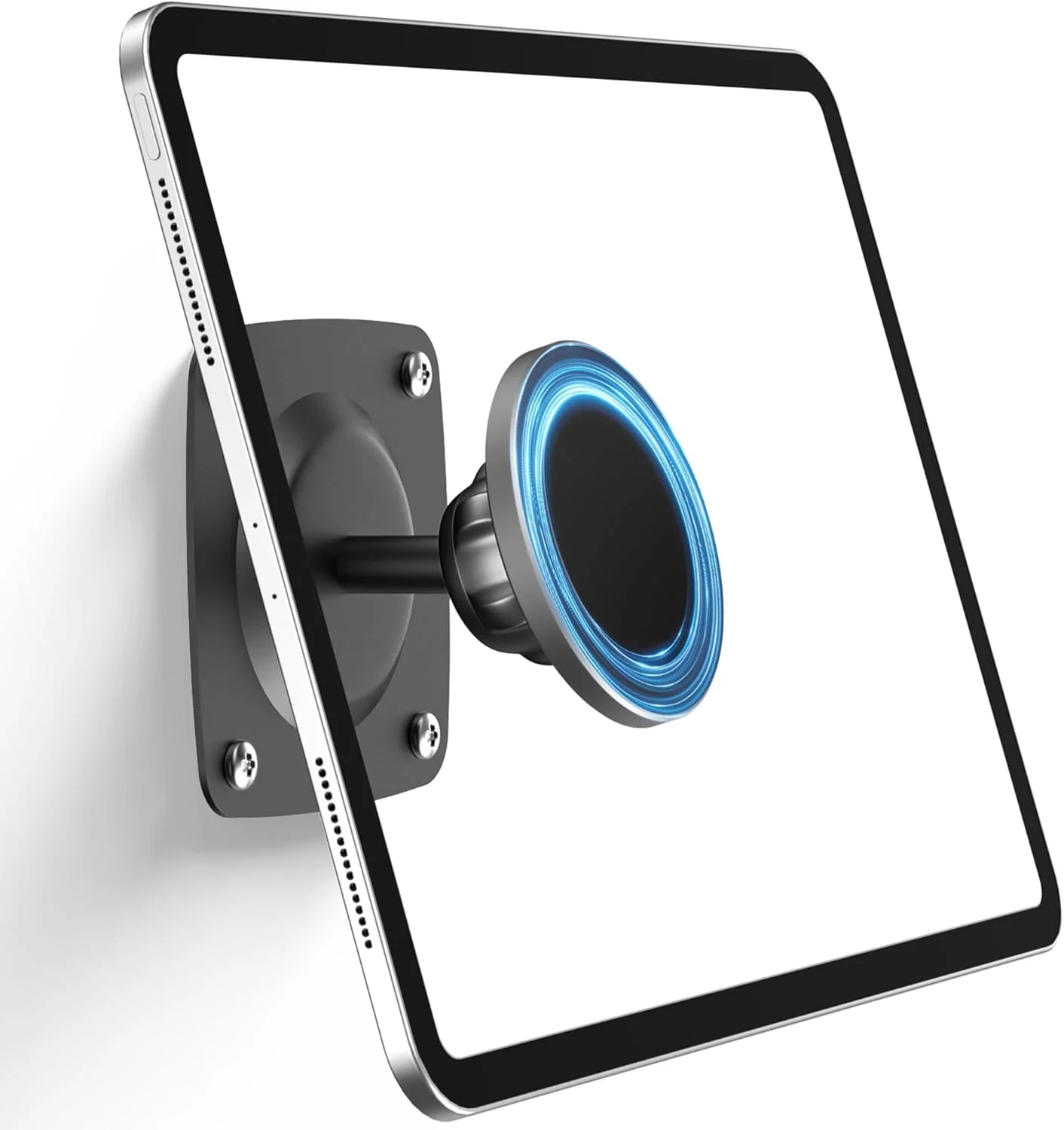 پایه دیواری مغناطیسی آیپد با قابلیت چرخش 360 درجه، بازوی نگهدارنده تبلت، سازگار با دستگاه‌های 4.7 تا 12.9 اینچی شامل آیپد پرو، مینی، ایر - ایده آل برای استفاده در خانه، دفتر، با آهنرباهای قوی
