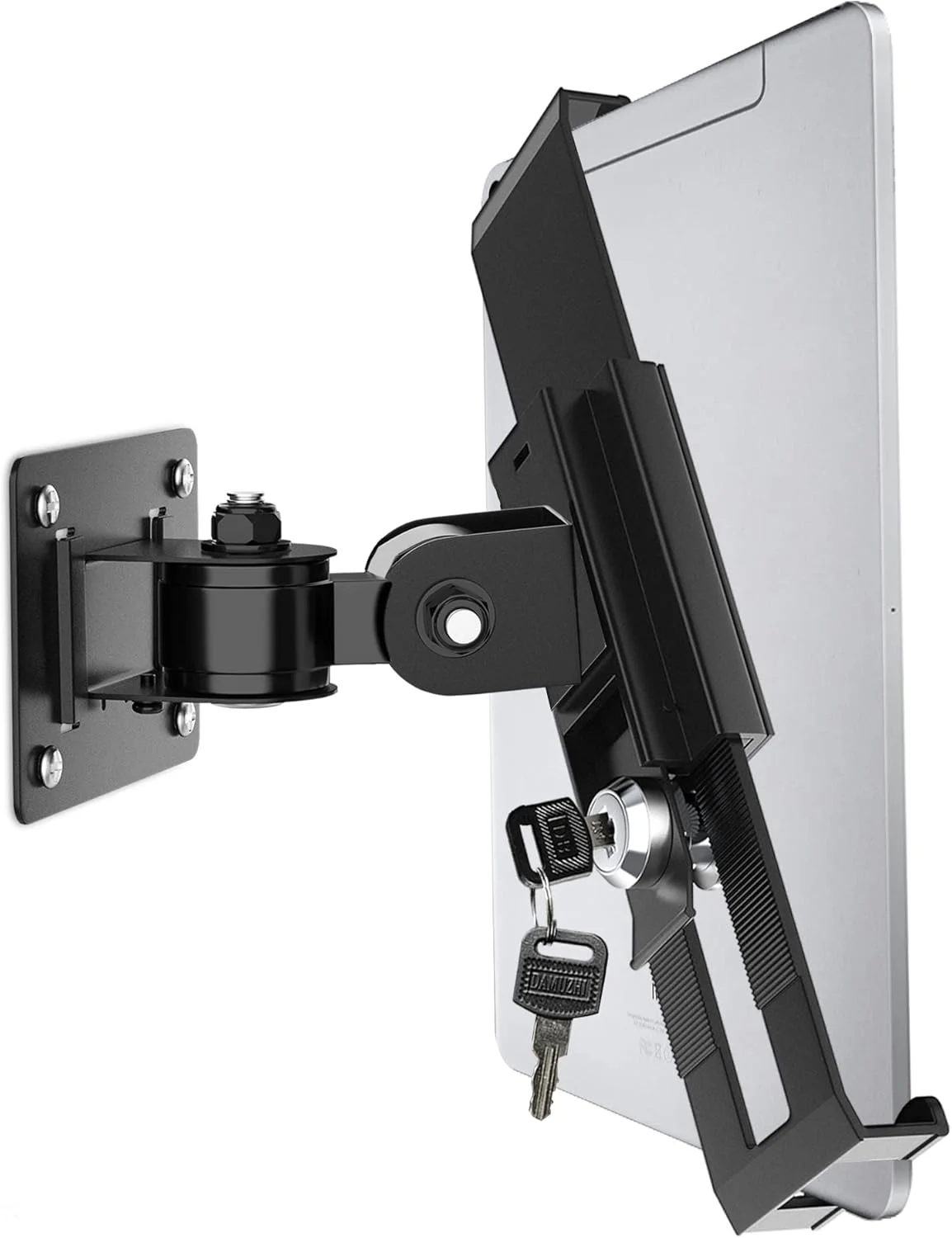 پایه دیواری آیپد، نگهدارنده تبلت ضد سرقت با قفل و کلید، پایه آیپد پرو با چرخش 360 درجه، سازگار با تبلت های 7-11 اینچی (آیپد، گلکسی تب، اسلیت، فایر) - مشکی