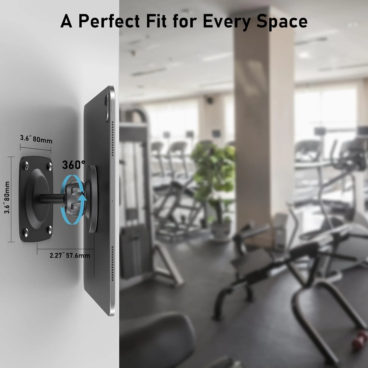 پایه دیواری مغناطیسی آیپد با قابلیت چرخش 360 درجه، بازوی نگهدارنده تبلت، سازگار با دستگاه‌های 4.7 تا 12.9 اینچی شامل آیپد پرو، مینی، ایر - ایده آل برای استفاده در خانه، دفتر، با آهنرباهای قوی