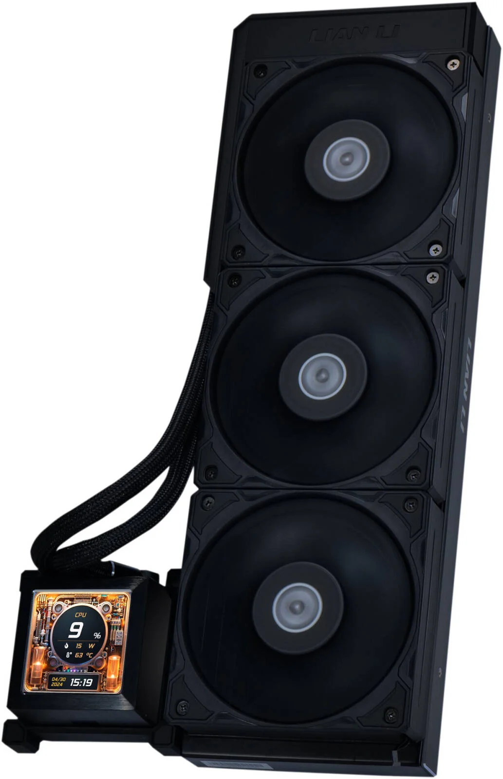 خنک کننده مایع پردازنده Lian-Li HydroShift LCD 360S AIO، رادیاتور 360 میلی متری، صفحه نمایش 2.88 اینچی IPS، سرعت پمپ 3800 دور در دقیقه، سرعت فن 2500 دور در دقیقه، جریان هوای 73.14 CFM، نوع بلبرینگ FBD، مشکی | G89.GHSLCD36SB.00