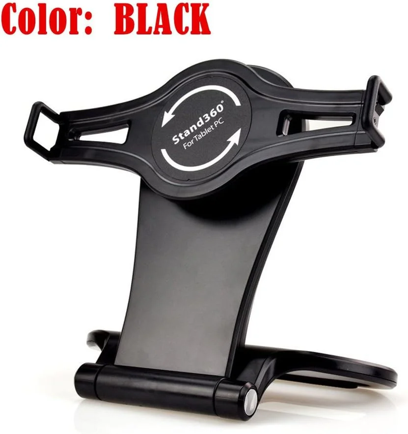 پایه نگهدارنده تبلت چرخان 360 درجه Kastar با پایه تاشو مناسب برای تمام آیپدها، تبلت های سامسونگ گلکسی و تبلت های 7 تا 10 اینچی (مشکی)