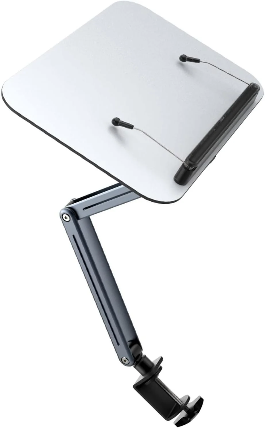 پایه بازوی کامپیوتر قابل تنظیم ارتفاع و چرخان، نگهدارنده تبلت رومیزی برای لپ‌تاپ، تبلت و کتاب