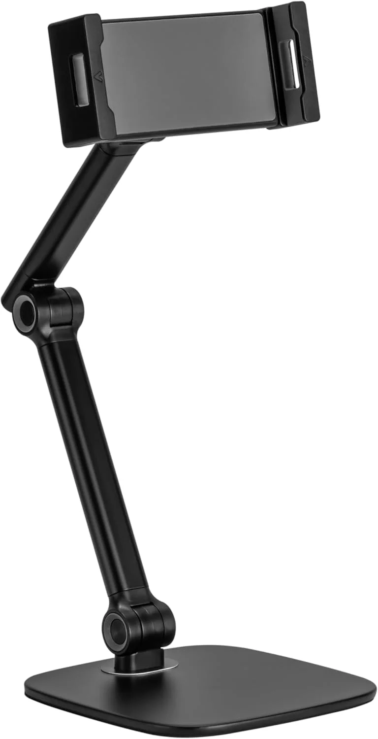 پایه رومیزی تبلت/گوشی یونیورسال Kantek، ارتفاع 41.4 سانتی متر، زاویه و شیب قابل تنظیم، پایه سنگین، مناسب برای اندازه صفحه نمایش از 4.7 تا 12.9 اینچ، مشکی