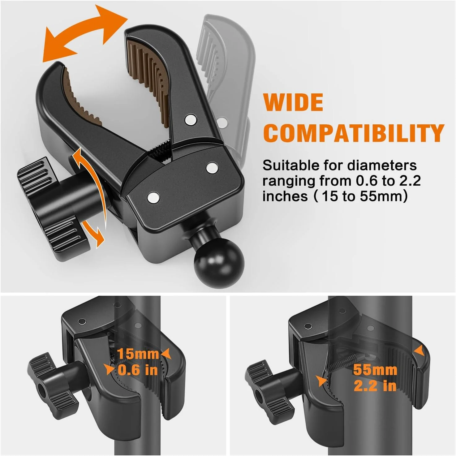 نگهدارنده تبلت دوچرخه ثابت، نگهدارنده آیپد با چرخش 360 درجه برای تردمیل، دوچرخه ثابت، دوچرخه ورزشی، پایه میکروفون، گیره C شکل برای آیپد مینی/ایر/پرو، تلفن های هوشمند و همه دستگاه های 4.7-13 اینچی