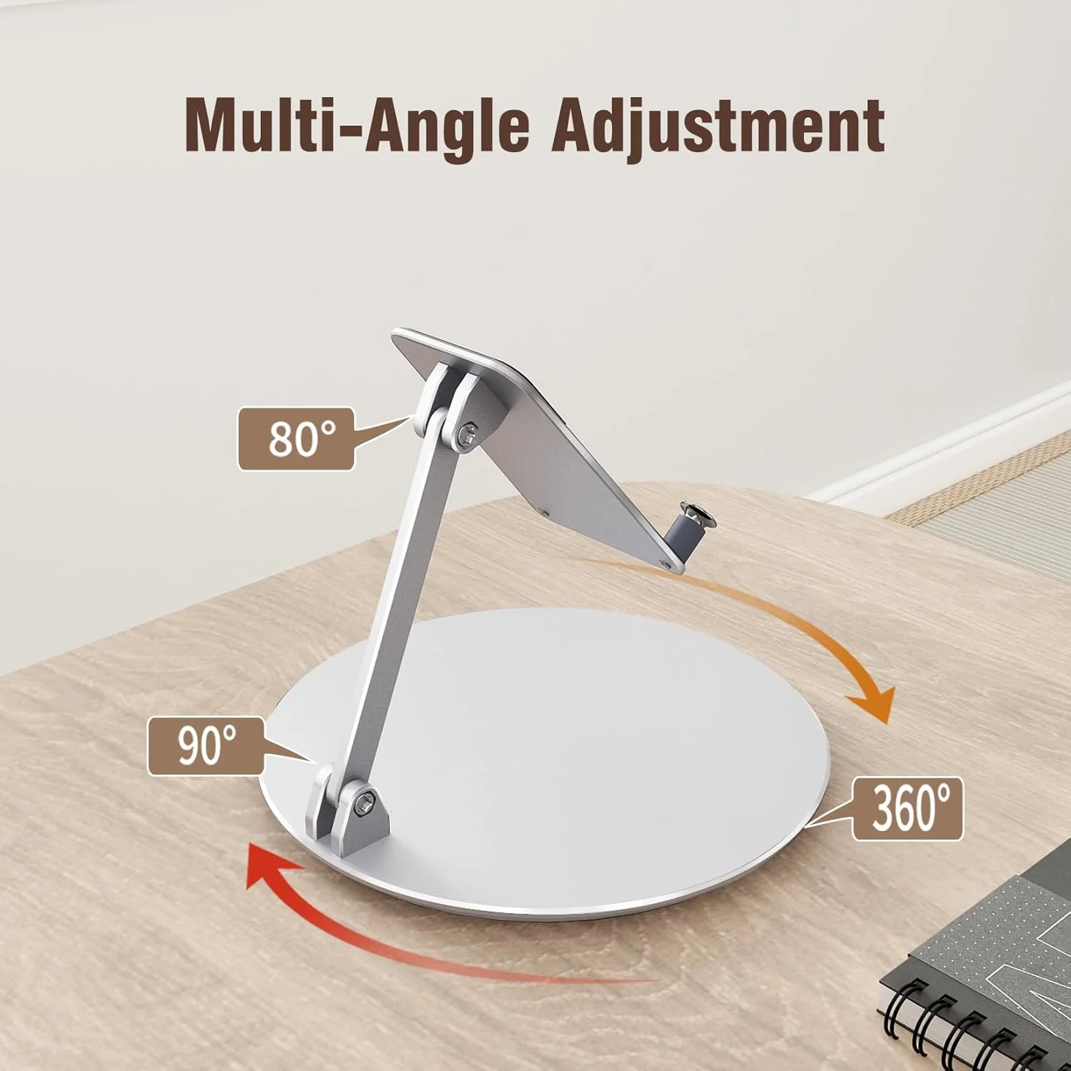 پایه چرخان و شیب‌دار برای اکو هاب، با پایه چرخان 360 درجه، پایه رومیزی برای الکسا هاب، چند زاویه‌ای، نگهدارنده تاشو برای پنل کنترل خانه هوشمند اکو هاب 8 اینچی و آیپدها/تبلت‌های 4-12.9 اینچی