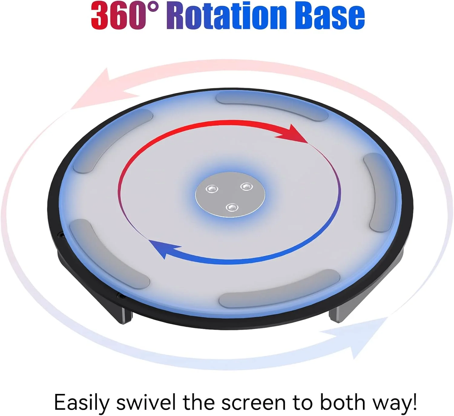 پایه چرخان و شیب دار برای نمایشگر 15 (نسل 1 و 2)، نمایشگر 21 و آیپدها/تبلت ها، ساخته شده از آلومینیوم سنگین، دستگاه بدون نیاز به نصب روی آن قرار می گیرد (مشکی)