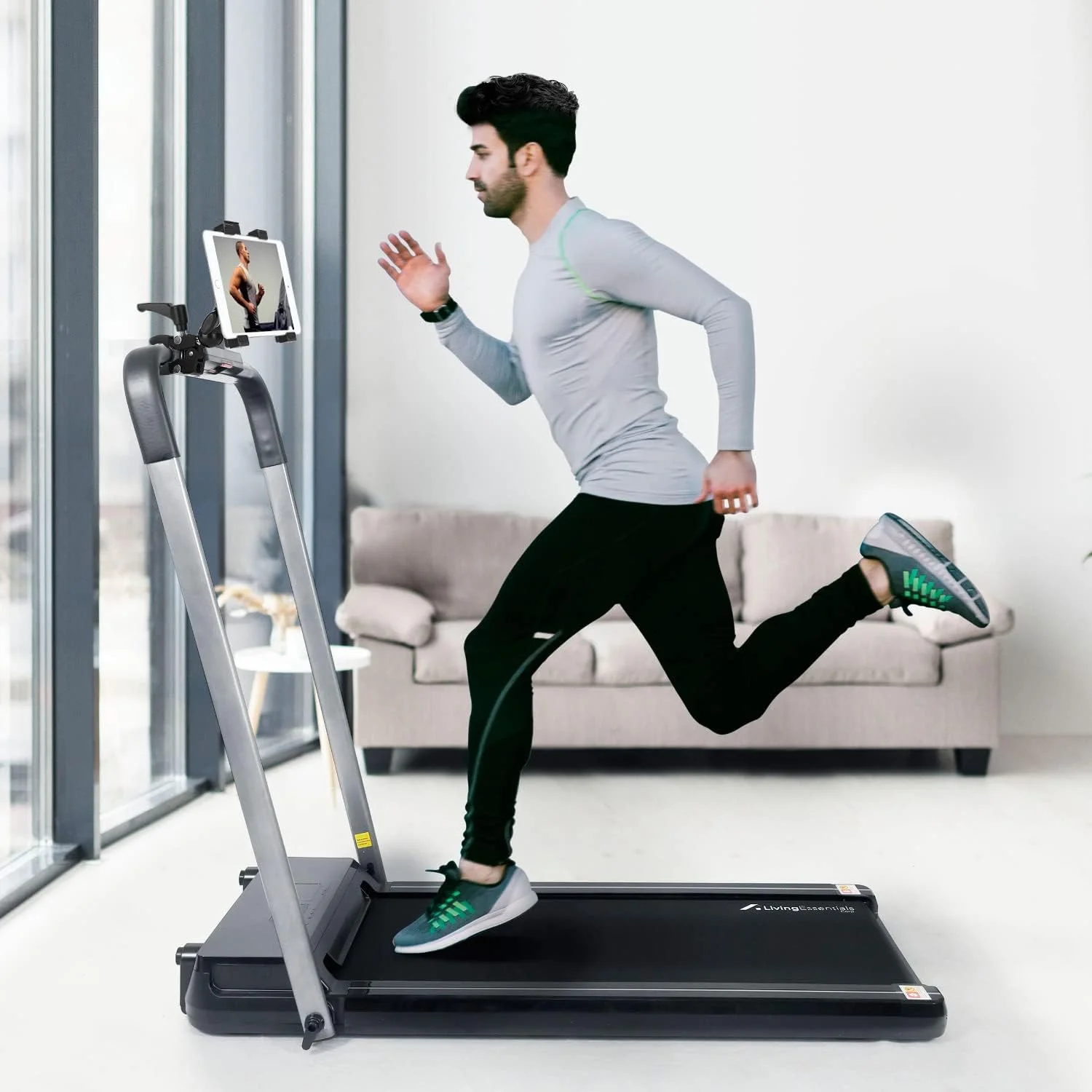 نگهدارنده تبلت iTODOS برای دوچرخه ثابت، کالسکه، تردمیل، گاری گلف، ویلچر، دوچرخه ثابت، پایه میکروفون، گیره تبلت قابل تنظیم 7 تا 11 اینچی مناسب برای آیپد، سامسونگ گلکسی تب، گوگل نکسوس، فایر اچ دی و جی پی اس