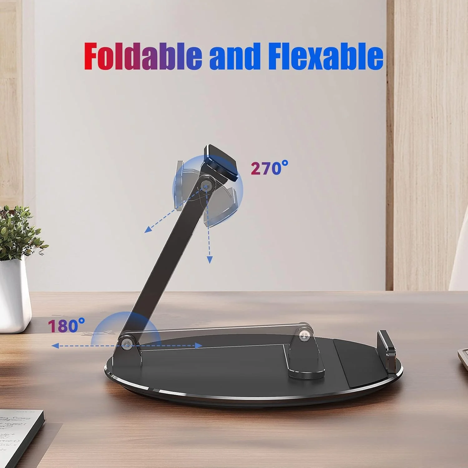 پایه چرخان و شیب دار برای نمایشگر 15 (نسل 1 و 2)، نمایشگر 21 و آیپدها/تبلت ها، ساخته شده از آلومینیوم سنگین، دستگاه بدون نیاز به نصب روی آن قرار می گیرد (مشکی)