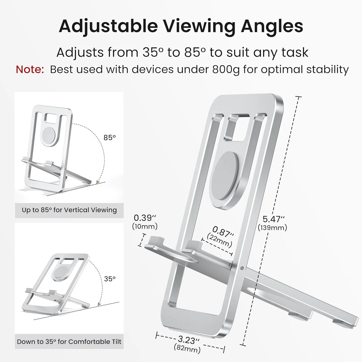 پایه تبلت Itramax برای میز، پایه تاشو آیپد رومیزی، نگهدارنده قابل حمل و قابل تنظیم برای کیندل فایر، اسکرایب، پیپروایت، آیفون 17 16 15، آیپد پرو، ایر، مینی، سامسونگ گلکسی تب S10 S9