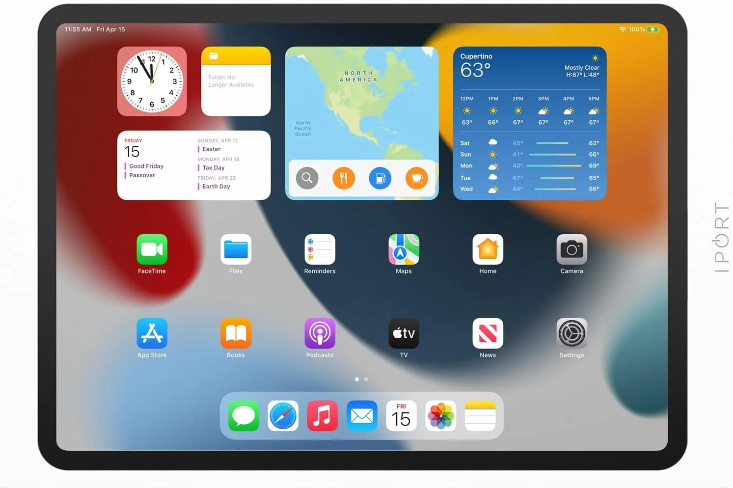 پایه دیواری آیپد iPort 70756 - محفظه باریک و ایمن برای آیپد پرو 11 اینچی (نسل سوم) و ایر 10.9 اینچی (نسل پنجم) | PoE داخلی | داک دیواری همسطح برای خانه هوشمند و استفاده تجاری - سفید