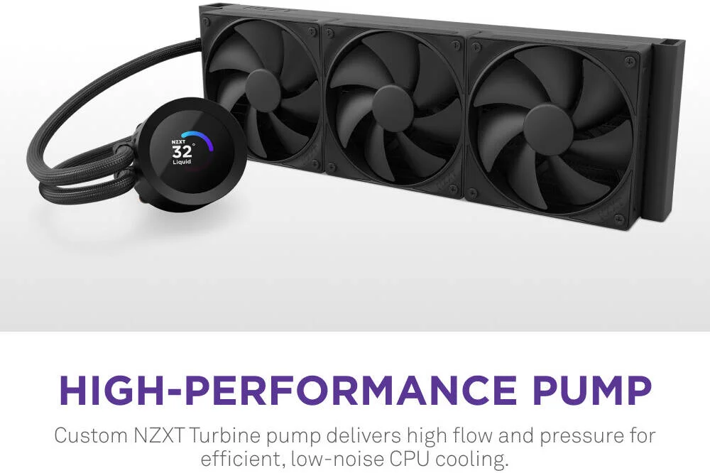 خنک کننده مایع پردازنده NZXT Kraken Plus 360، صفحه نمایش TFT انتقالی 1.54 اینچی، پنل رنگی 262K، رادیاتور 360 میلی متری، فن های F120P، سرعت فن 2000 دور در دقیقه، جریان هوای فن 73.47 CFM، مشکی | RL-KN360-B2 خنک کننده مایع پردازنده NZXT Kraken Plus 360، صفحه نمایش TFT انتقالی 1.54 اینچی، پنل رنگی 262K، رادیاتور 360 میلی متری، فن های F120P، سرعت فن 2000 دور در دقیقه، جریان هوای فن 73.47 CFM، مشکی | RL-KN360-B2