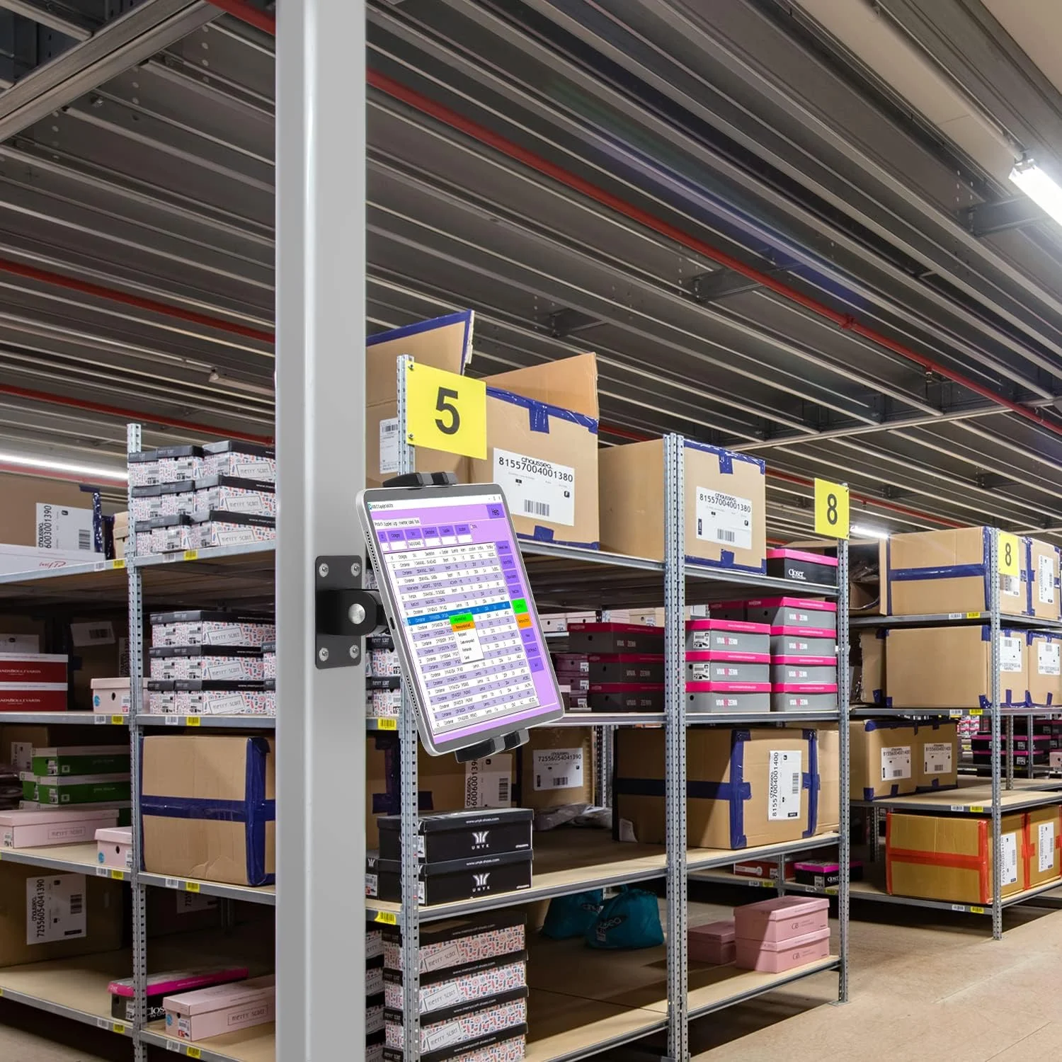 نگهدارنده تبلت دیواری iTODOS، سازگار با آیپد/گلکسی تب S7/S8/S11/S10/آیفون/تلفن همراه 7-12.9 اینچی، قابل تنظیم 360 درجه، گیره ضد لغزش، براکت آلومینیومی محکم، نصب آسان