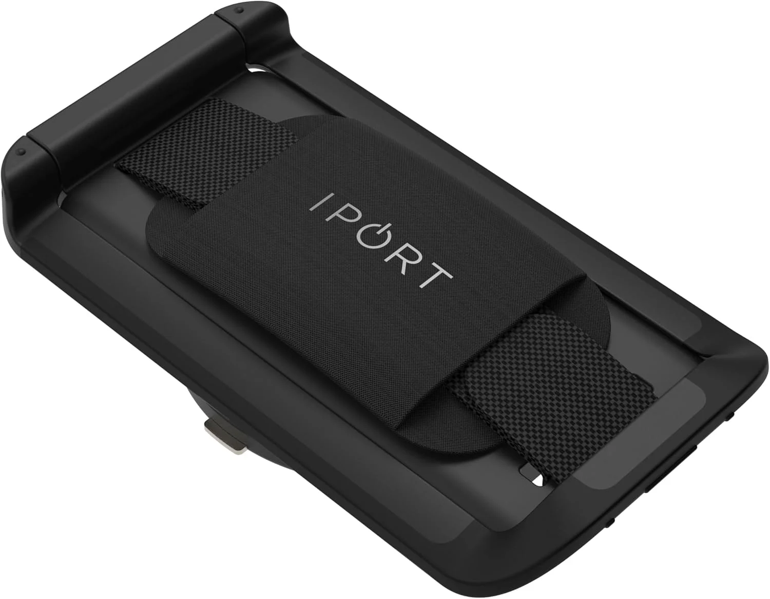 نگهدارنده چرخشی 360 درجه آیپد iPort 72365 Connect (مشکی) | بند دستی و پایه نگهدارنده برای آیپد | گیره ایمن، استفاده بدون دست و محافظت در برابر افتادن | اتصال به قاب های Connect و Connect PRO برای تجارت و POS