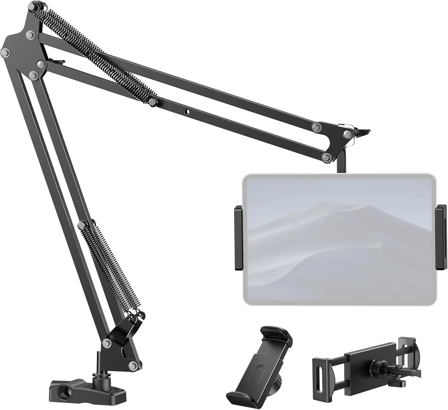 نگهدارنده تبلت InnoGear برای تخت، پایه تبلت بالای سر، نگهدارنده تلفن، پایه تبلت برای میز، 2 گیره با سر توپی گردان برای دستگاه های iPad Kindle Switch Graphics Tablets 4-13 اینچی