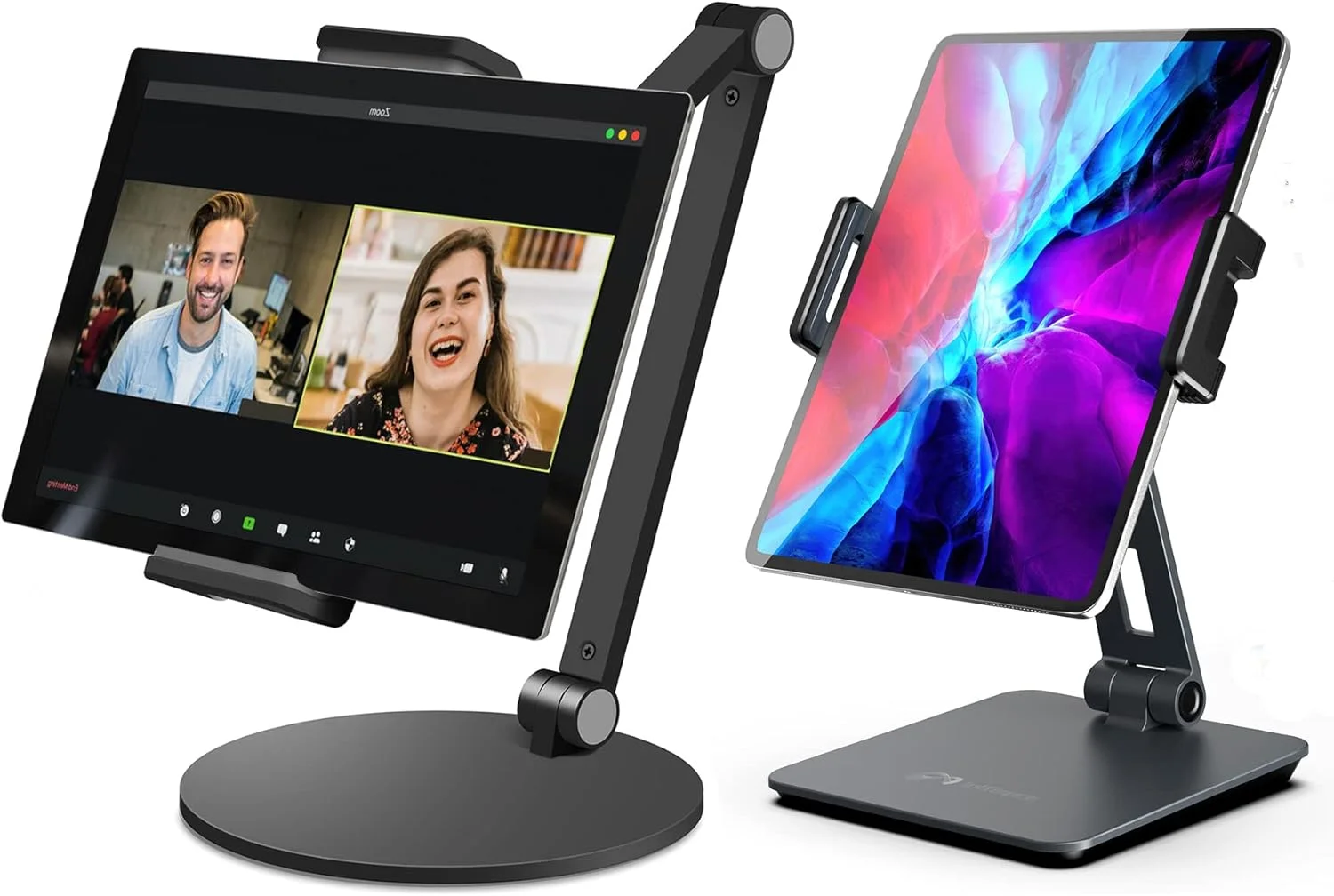 پایه تبلت چند زاویه قابل تنظیم و پایه تبلت آلیاژ آلومینیوم سنگین برای صفحه نمایش 4.7 تا 13 اینچی سری Microsoft Surface Pro، iPad Pro 11/12.9، iPad، Mini، Air و غیره