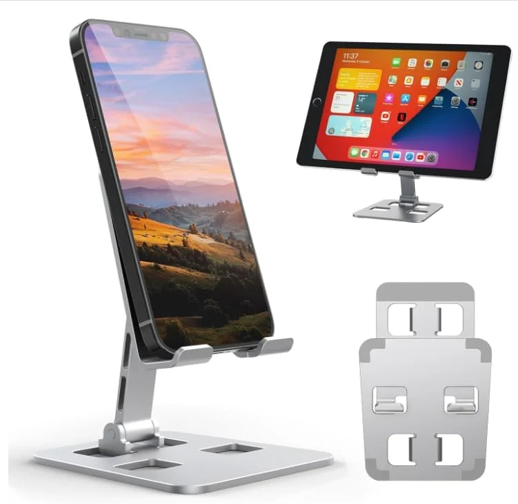 پایه نگهدارنده آلومینیومی قابل تنظیم گوشی و تبلت، سازگاری جهانی