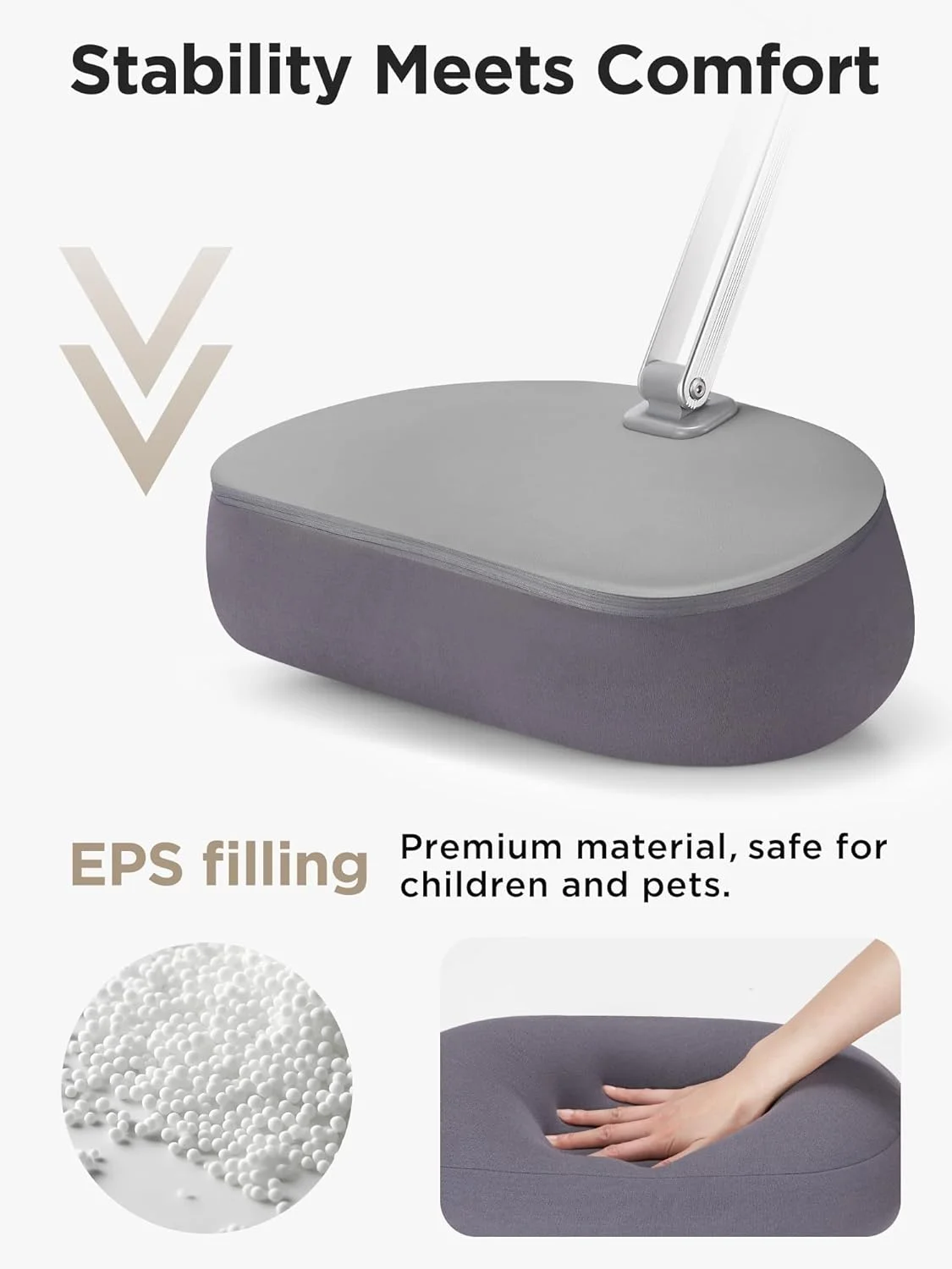 پایه نگهدارنده تبلت InnoGear برای استفاده روی پا، با قابلیت چرخش 360 درجه و تنظیم بدون نیاز به دست، مناسب برای تخت، مبل و مطالعه، سازگار با آیپد، کیندل، آیفون و کتابخوان الکترونیکی 6 تا 13 اینچی