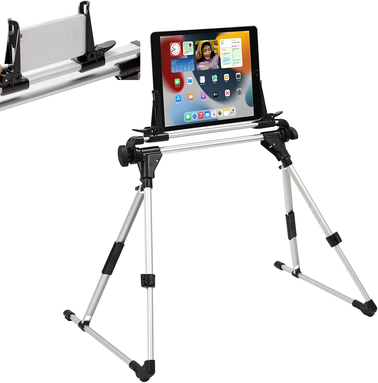 پایه تبلت برای تخت، گیره قابل تنظیم با چرخش 270 درجه، پایه رومیزی، کاناپه، تخت، سازگار با تمام تبلت ها، آیپدها، تلفن ها و دستگاه های نمایشگر 0-9.65 اینچی