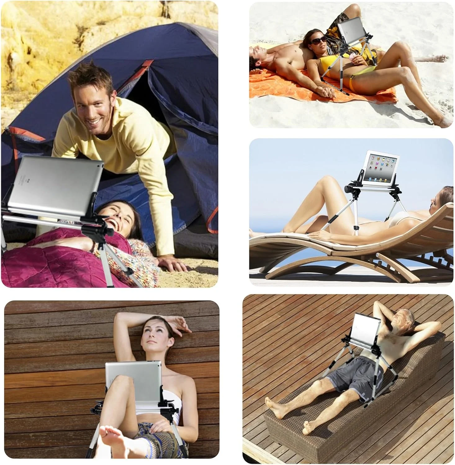 پایه تبلت برای تخت، گیره قابل تنظیم با چرخش 270 درجه، پایه رومیزی، کاناپه، تخت، سازگار با تمام تبلت ها، آیپدها، تلفن ها و دستگاه های نمایشگر 0-9.65 اینچی