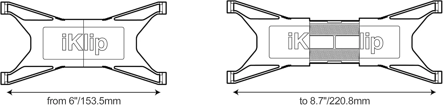 نگهدارنده تبلت IK Multimedia iKlip Xpand برای پایه میکروفون، مناسب برای آیپد و تبلت های اندرویدی بین 7 تا 12.9 اینچ با چرخش 360 درجه قابل تنظیم و بدنه نرم