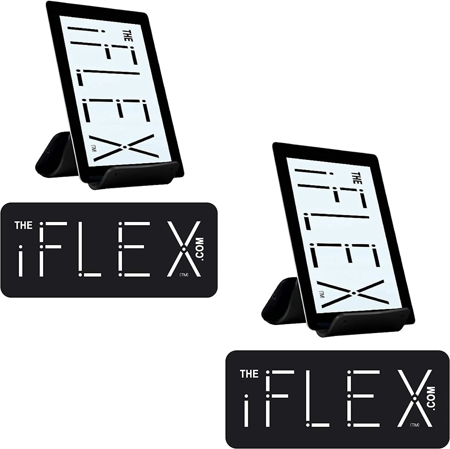 پایه نگهدارنده تبلت و گوشی موبایل قابل تنظیم iFLEX برای کار و خانه - نگهدارنده انعطاف پذیر گوشی، مناسب برای تماس های تصویری و نگه داشتن دستگاه - دارای گیره ضد لغزش، قوی و بادوام (مشکی / 2 عددی)