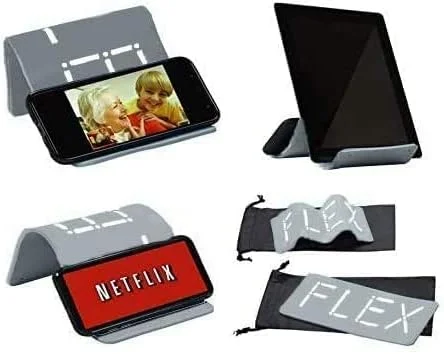 پایه نگهدارنده تبلت و موبایل قابل تنظیم iFLEX برای کار و منزل - نگهدارنده انعطاف پذیر تلفن همراه، مناسب برای تماس های ویدیویی و نگهداری هر نوع دستگاه - با گیره ضد لغزش، قوی و بادوام (آبی تیره / بسته 2 عددی)