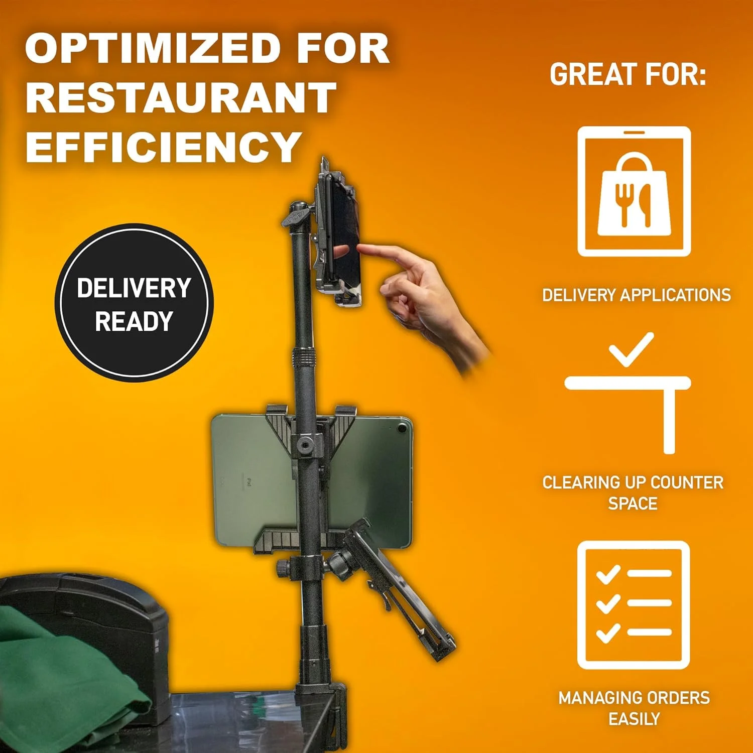 پایه نگهدارنده تبلت آی‌بولت - مناسب برای استفاده در فروشگاه و سیستم‌های پرداخت - به همراه 3 هولدر TabDock، ایده‌آل برای برنامه‌های مختلف ارسال